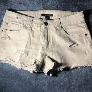 Forever 21 tan cut off shorts size 27
